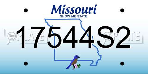 17544S2 Missouri License Plate