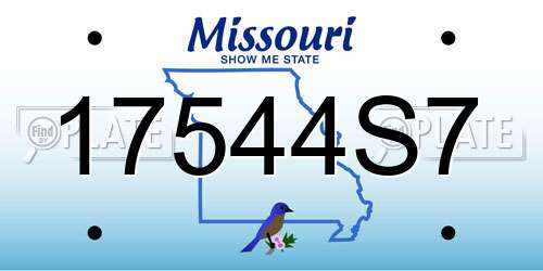 17544S7 Missouri License Plate