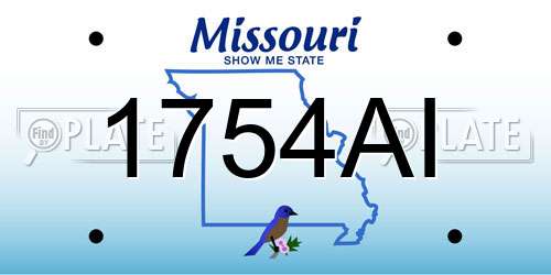 1754AI Missouri License Plate