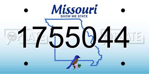 1755044 Missouri License Plate