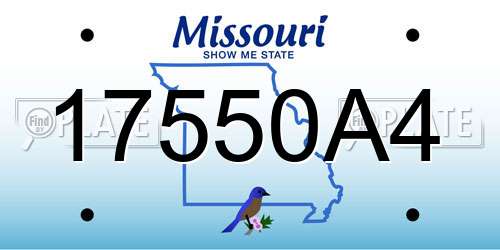 17550A4 Missouri License Plate
