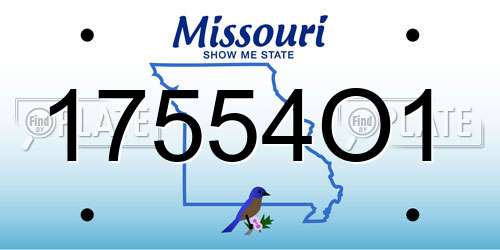 17554O1 Missouri License Plate