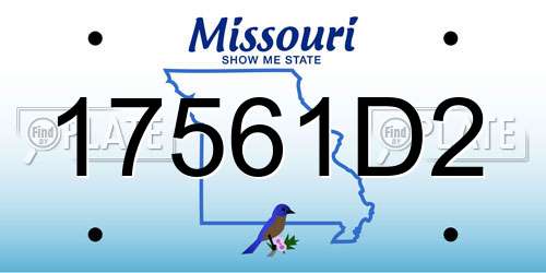 17561D2 Missouri License Plate