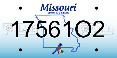 17561O2 Missouri License Plate