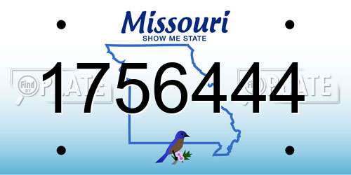 1756444 Missouri License Plate