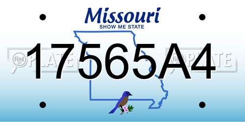 17565A4 Missouri License Plate