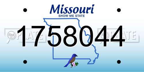 1758044 Missouri License Plate