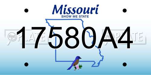 17580A4 Missouri License Plate
