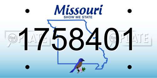 1758401 Missouri License Plate