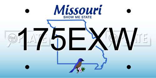 175EXW Missouri License Plate