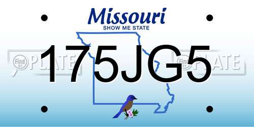 175JG5 Missouri License Plate