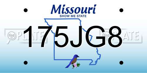 175JG8 Missouri License Plate