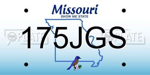 175JGS Missouri License Plate