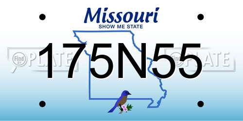 175N55 Missouri License Plate