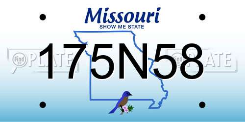 175N58 Missouri License Plate