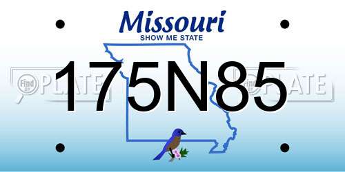 175N85 Missouri License Plate