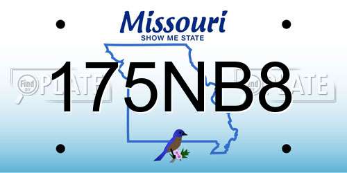 175NB8 Missouri License Plate