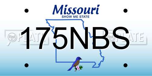 175NBS Missouri License Plate