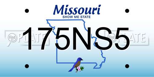 175NS5 Missouri License Plate