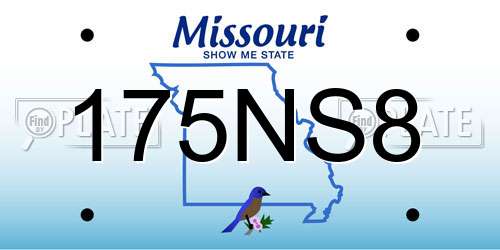 175NS8 Missouri License Plate