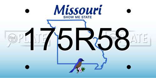 175R58 Missouri License Plate