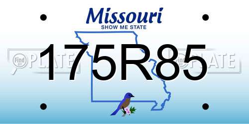175R85 Missouri License Plate