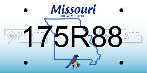 175R88 Missouri License Plate