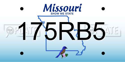 175RB5 Missouri License Plate