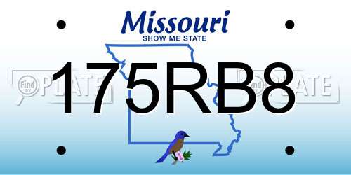 175RB8 Missouri License Plate