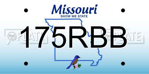 175RBB Missouri License Plate
