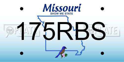 175RBS Missouri License Plate