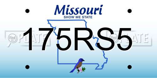 175RS5 Missouri License Plate