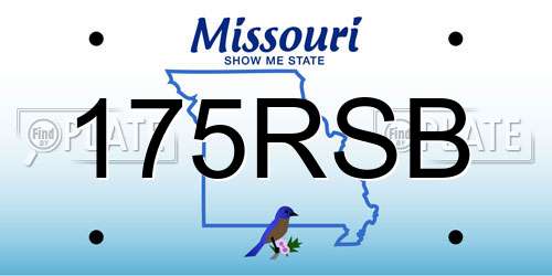 175RSB Missouri License Plate