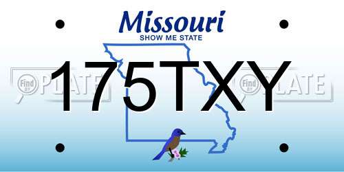 175TXY Missouri License Plate
