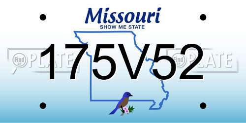 175V52 Missouri License Plate