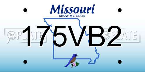 175VB2 Missouri License Plate