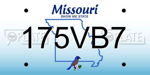 175VB7 Missouri License Plate