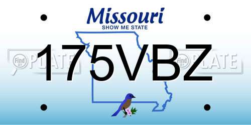 175VBZ Missouri License Plate
