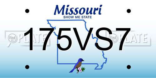 175VS7 Missouri License Plate
