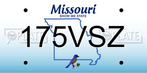 175VSZ Missouri License Plate