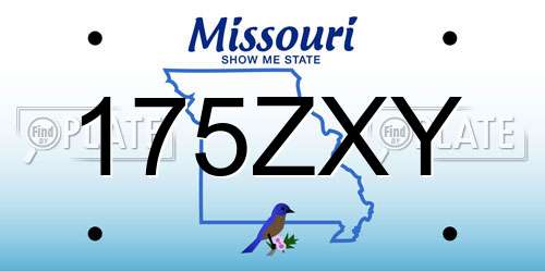 175ZXY Missouri License Plate