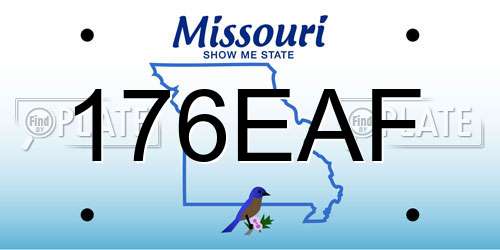 176EAF Missouri License Plate
