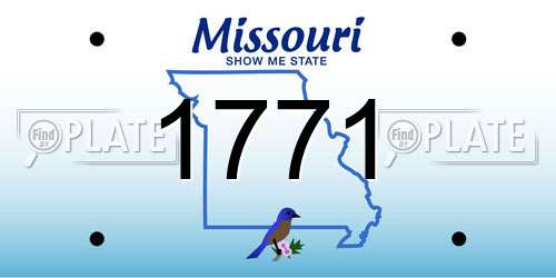 1771 Missouri License Plate