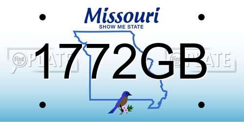 1772GB Missouri License Plate