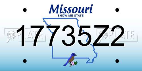 17735Z2 Missouri License Plate