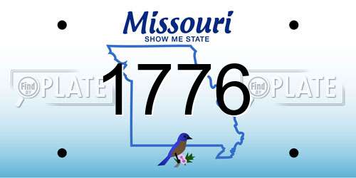 1776 Missouri License Plate