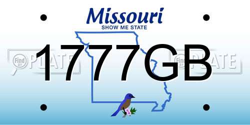 1777GB Missouri License Plate