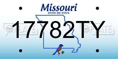 17782TY Missouri License Plate