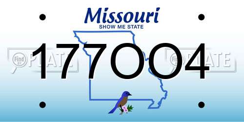 177OO4 Missouri License Plate