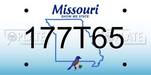 177T65 Missouri License Plate